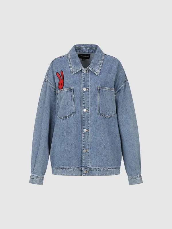 Patch Pockets Printed Denim Jackets sold by Urban Revivo