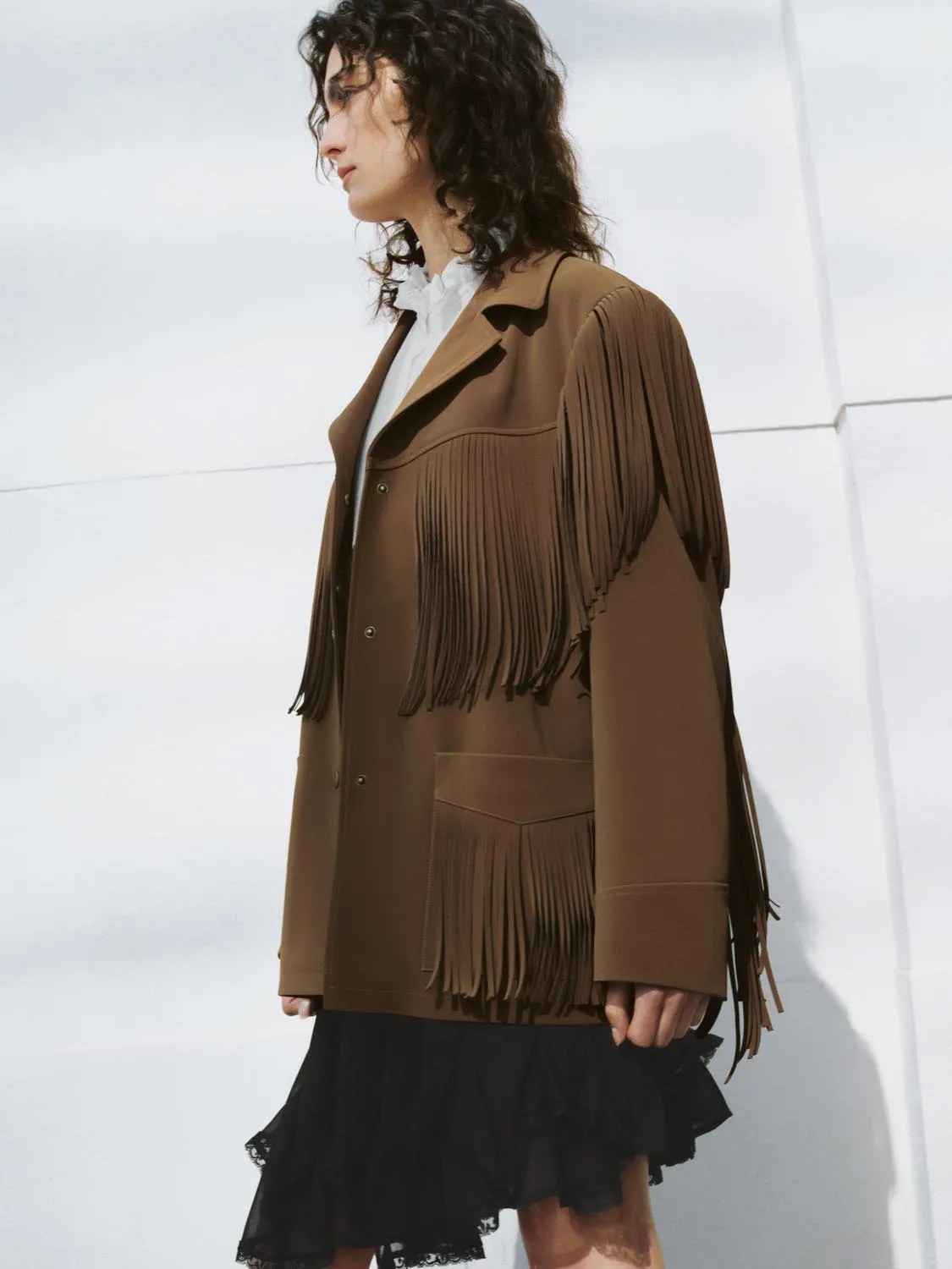 Fringe Notch Collar Jackets sold by Urban Revivo product image thumbnail 2