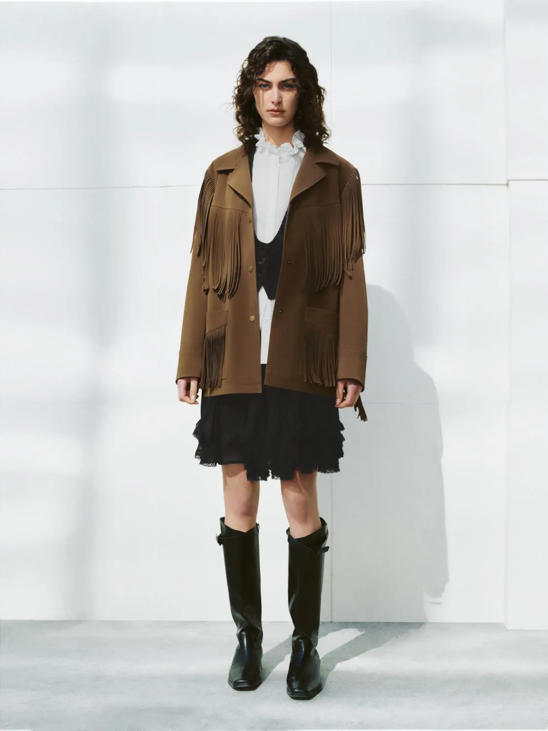 Fringe Notch Collar Jackets sold by Urban Revivo product image thumbnail 4