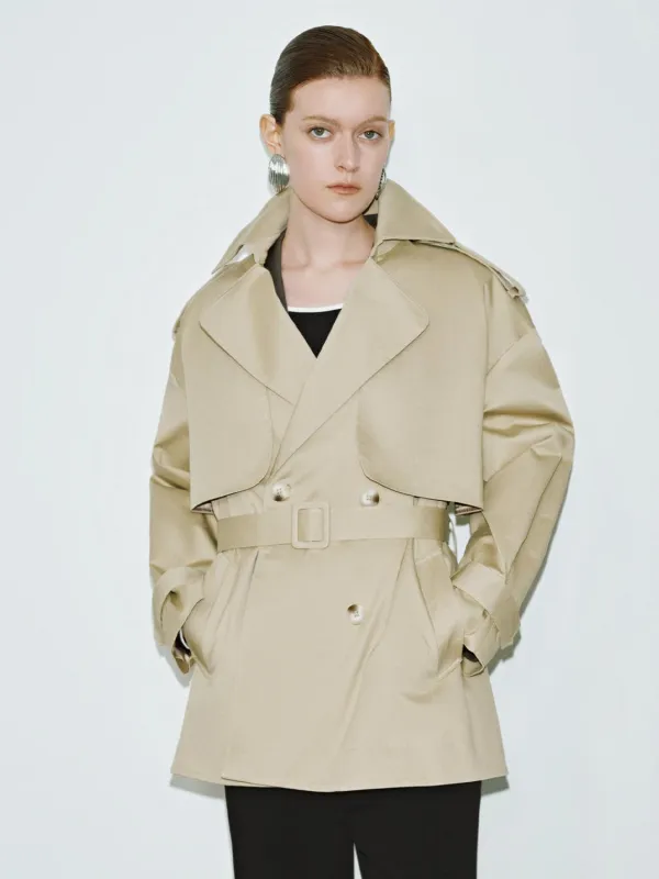 Notch Collar Belted Trench Coats sold by Urban Revivo