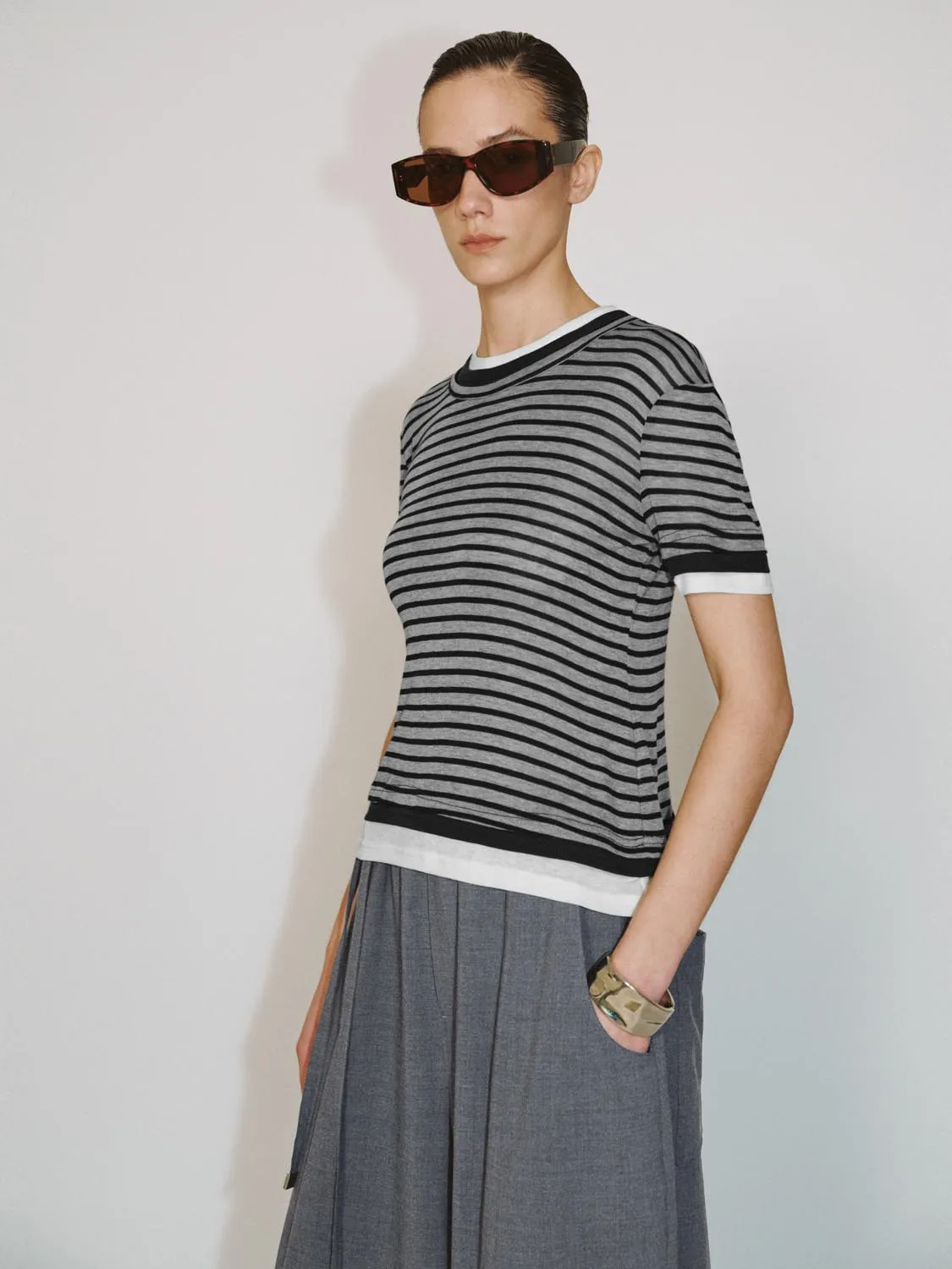 2 In 1 Stripped T-Shirts sold by Urban Revivo product image thumbnail 2