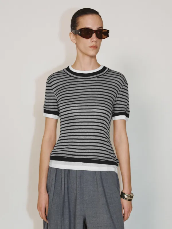 2 In 1 Stripped T-Shirts sold by Urban Revivo