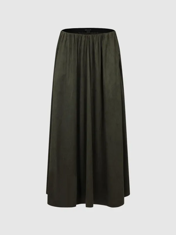 Crinkled A-Line Midi Skirts sold by Urban Revivo
