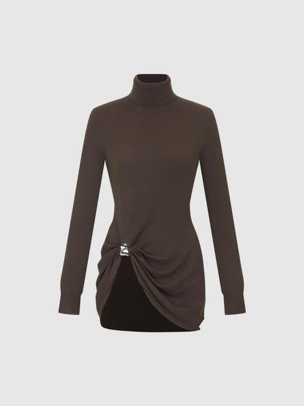 Knotted Turtleneck Knitted T-Shirts sold by Urban Revivo