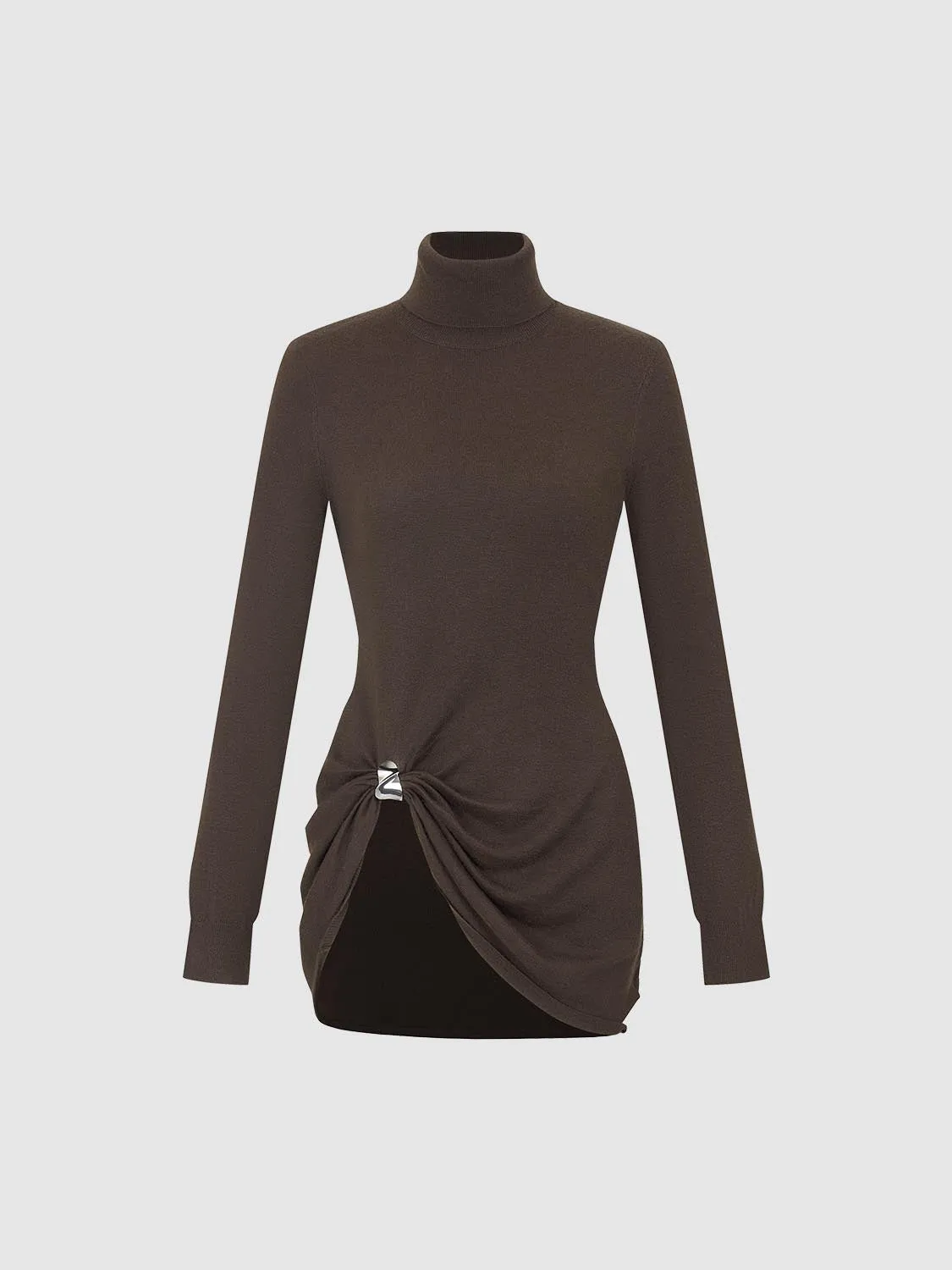 Knotted Turtleneck Knitted T-Shirts sold by Urban Revivo