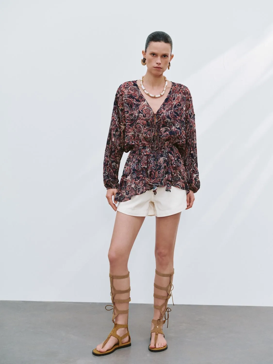 V-Neck Printed Overhead Shirt sold by Urban Revivo product image thumbnail 4