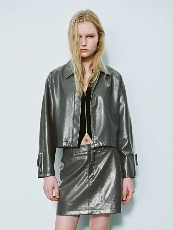Loose Vegan Leather Jackets sold by Urban Revivo