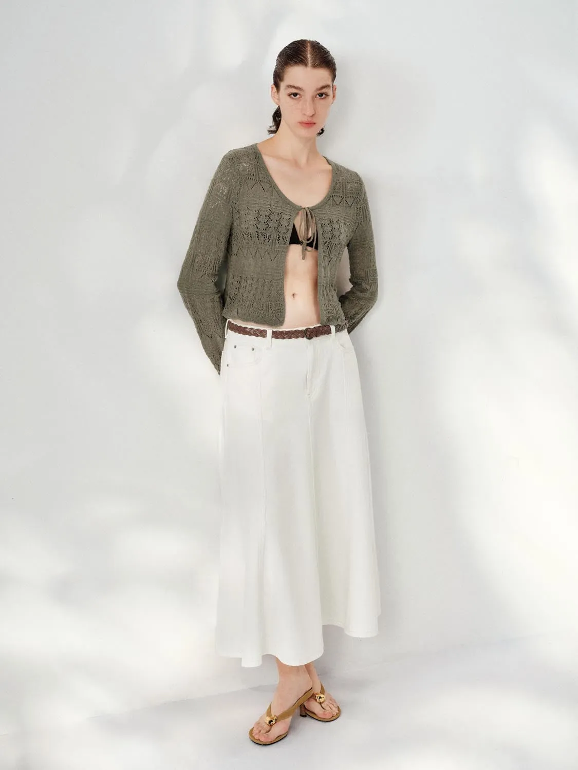 Flare Sleeve Tied Knitted Cardigans sold by Urban Revivo product image thumbnail 5