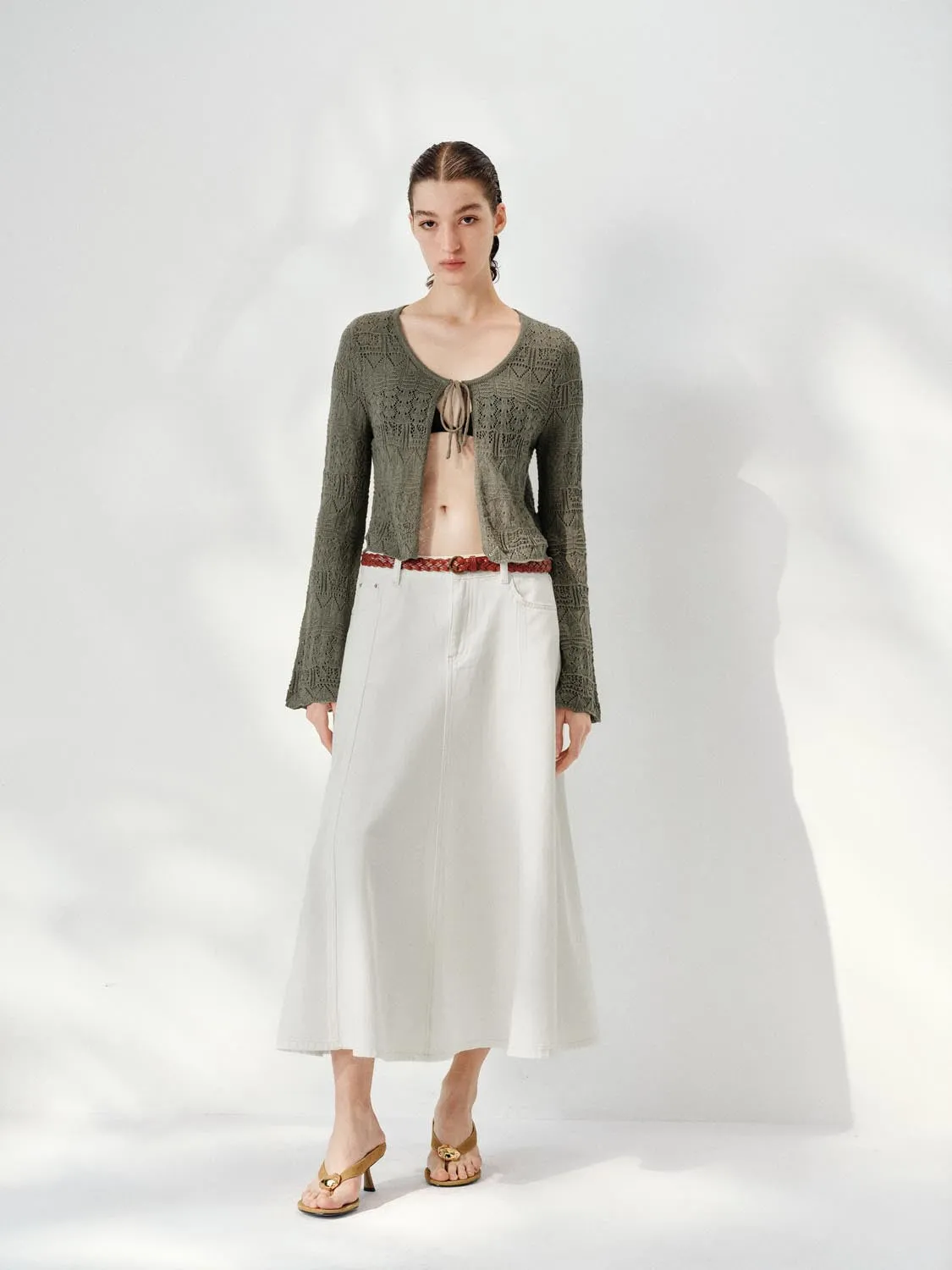 Flare Sleeve Tied Knitted Cardigans sold by Urban Revivo product image thumbnail 4