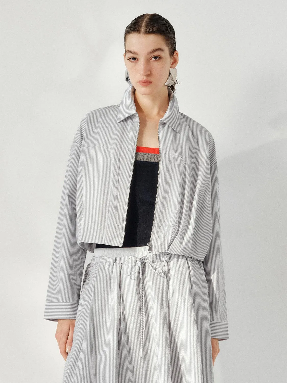 Zip UP Stripped Jackets sold by Urban Revivo