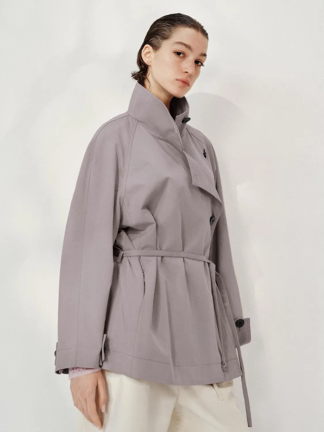 Stand Collar Button Up Jackets sold by Urban Revivo product image thumbnail 2