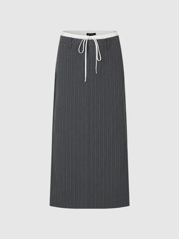 Drawstring Mid-Length Straight Midi Skirts sold by Urban Revivo