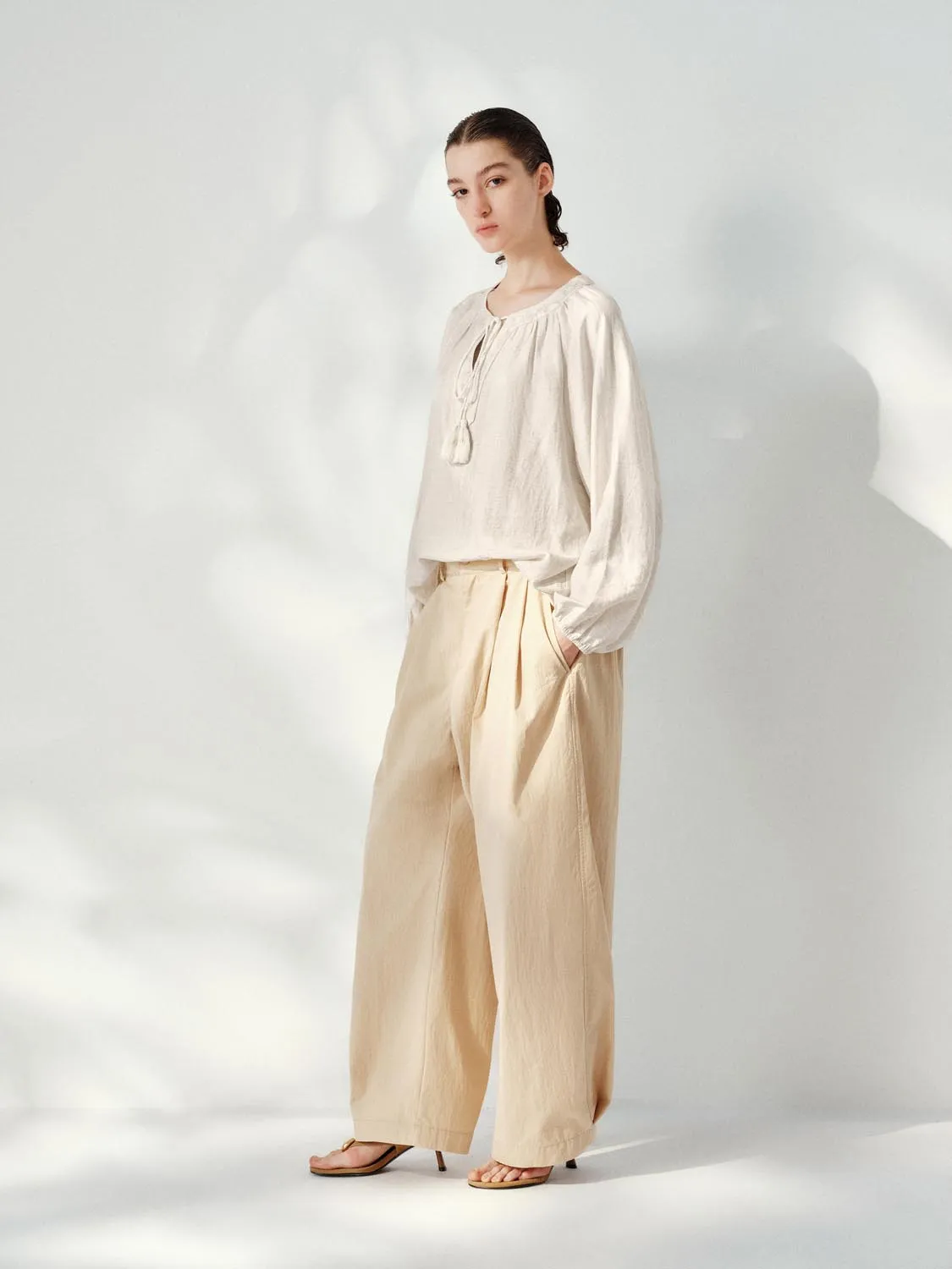 Draped String Detail Overhead Shirt sold by Urban Revivo product image thumbnail 4