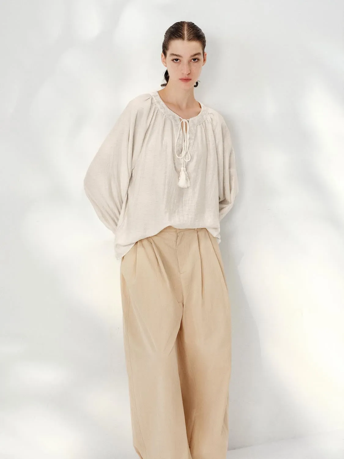 Draped String Detail Overhead Shirt sold by Urban Revivo product image thumbnail 2