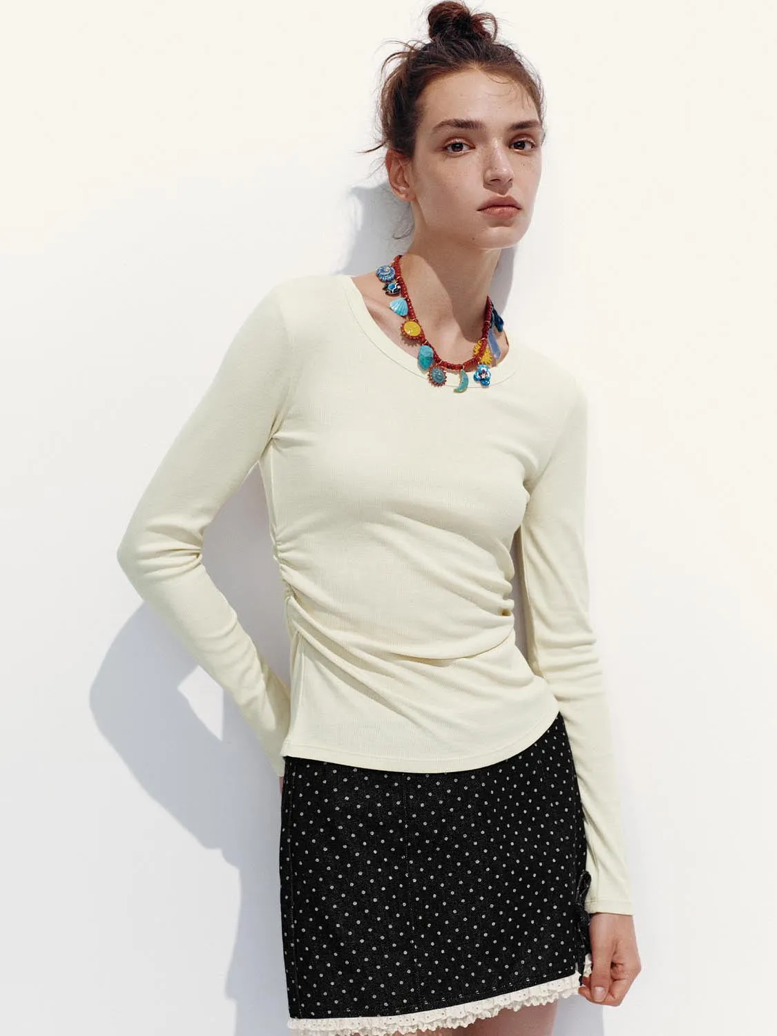 Ruched Long Sleeve T-Shirts sold by Urban Revivo