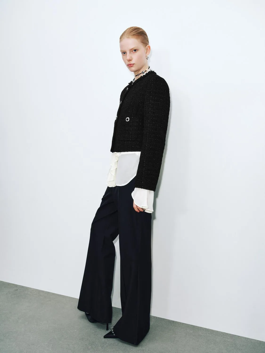 Button Up Crew Neck Tweed Jackets sold by Urban Revivo product image thumbnail 5