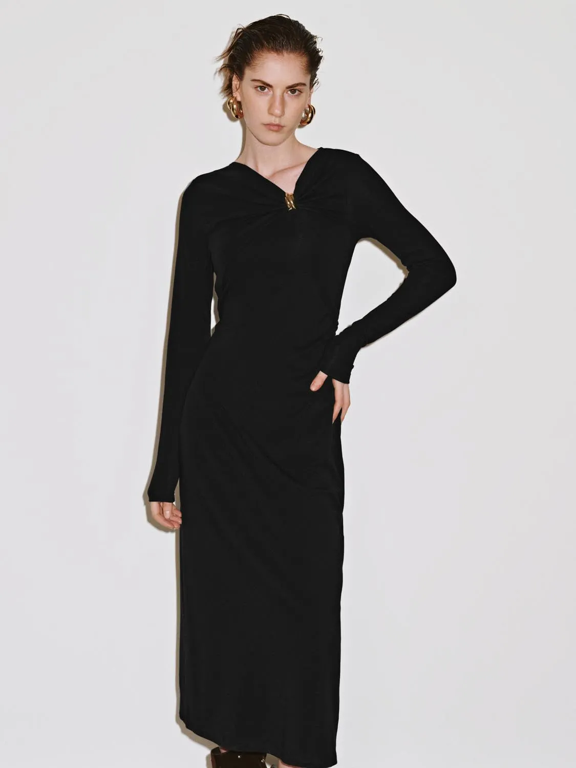 Draped Asymmetric Straight Midi Dresses sold by Urban Revivo product image thumbnail 5