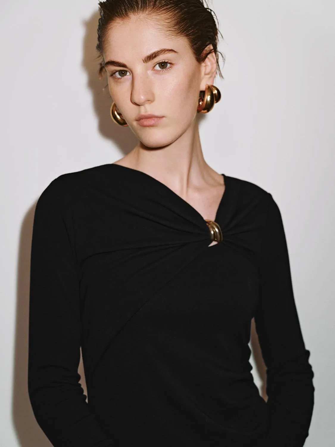 Draped Asymmetric Straight Midi Dresses sold by Urban Revivo product image thumbnail 3