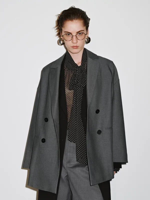 Double Breasted Notch Lapel Blazer sold by Urban Revivo