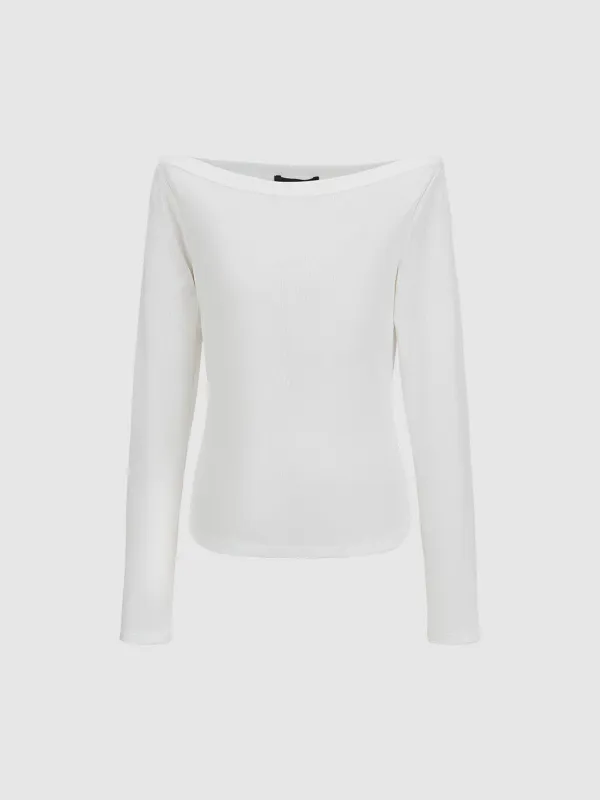 Off-the-Shoulder Long Sleeve T-Shirts sold by Urban Revivo