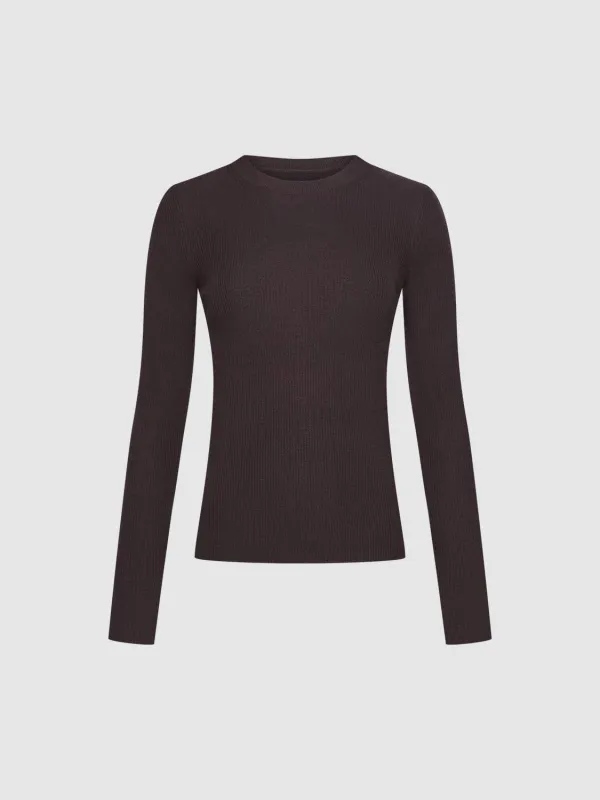 Slim Fit Long Sleeve Knitted T-Shirts sold by Urban Revivo