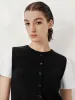2 In 1 Button-Detail Knitted T-Shirts sold by Urban Revivo