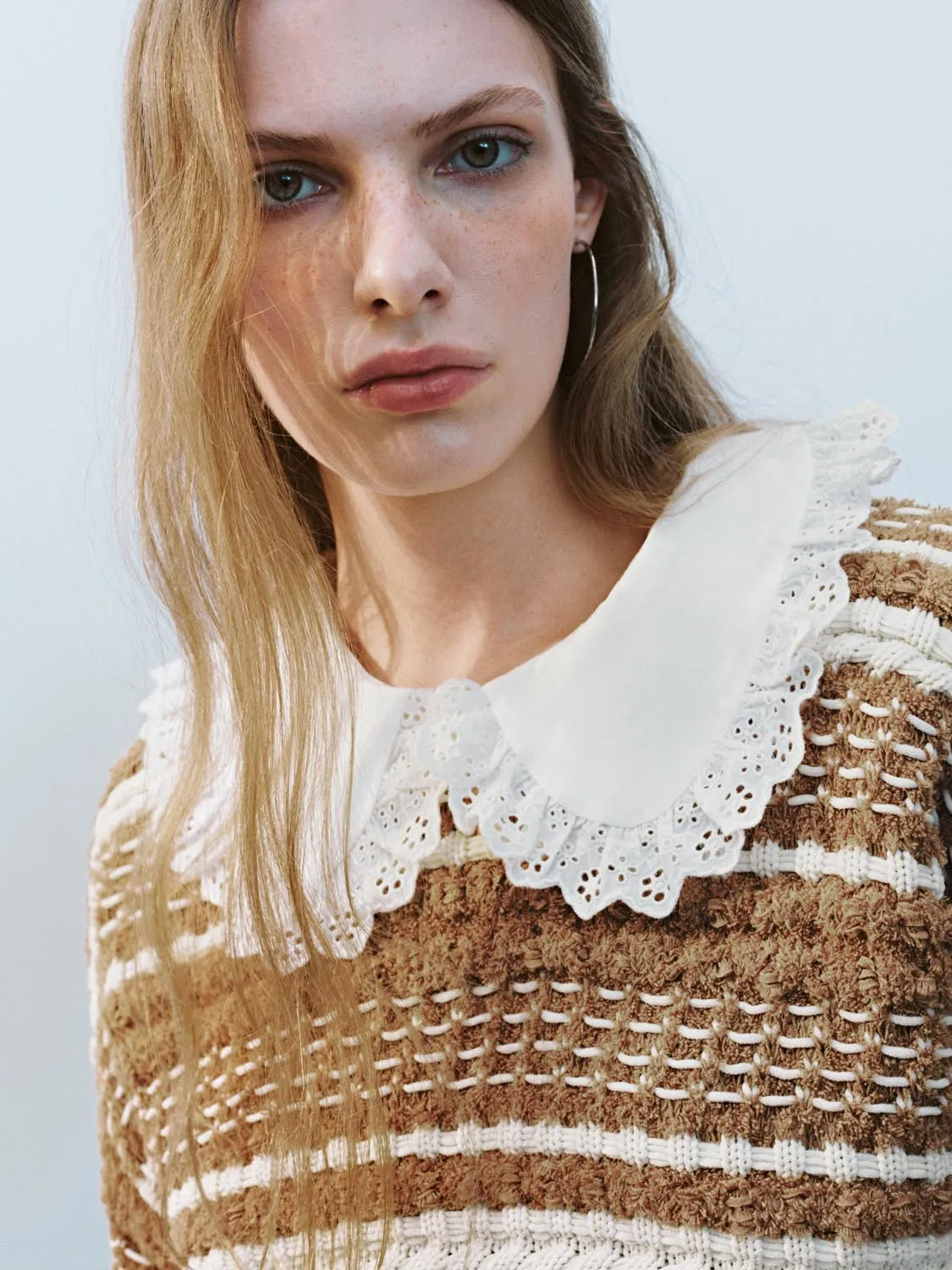 Lace Trim Stripped Knitted T-Shirts sold by Urban Revivo product image thumbnail 3