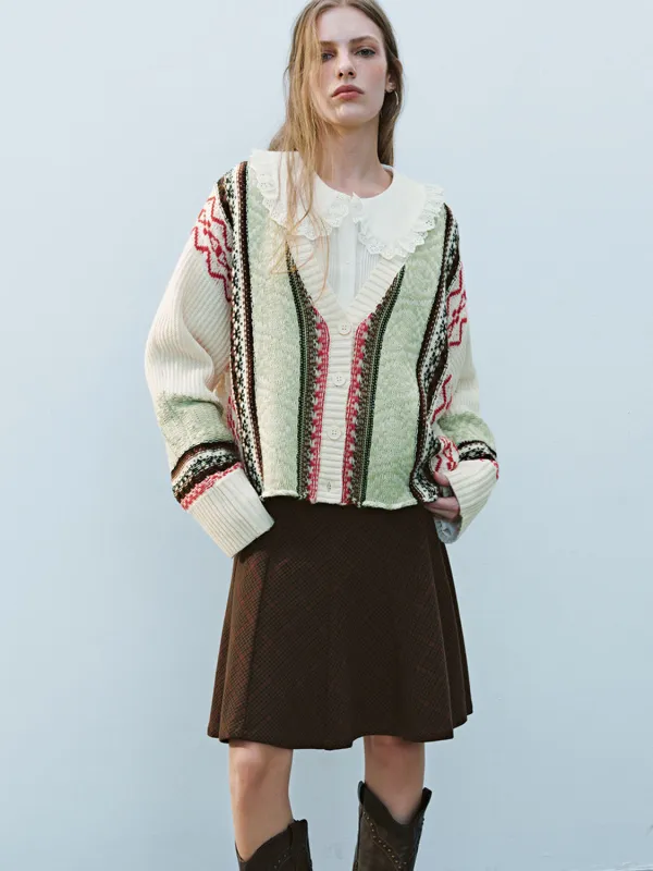 Colorblocks Knitted Cardigans sold by Urban Revivo