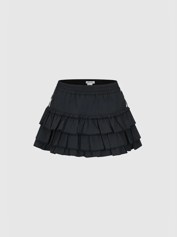 Ruffle Hem A-Line Skirts sold by Urban Revivo