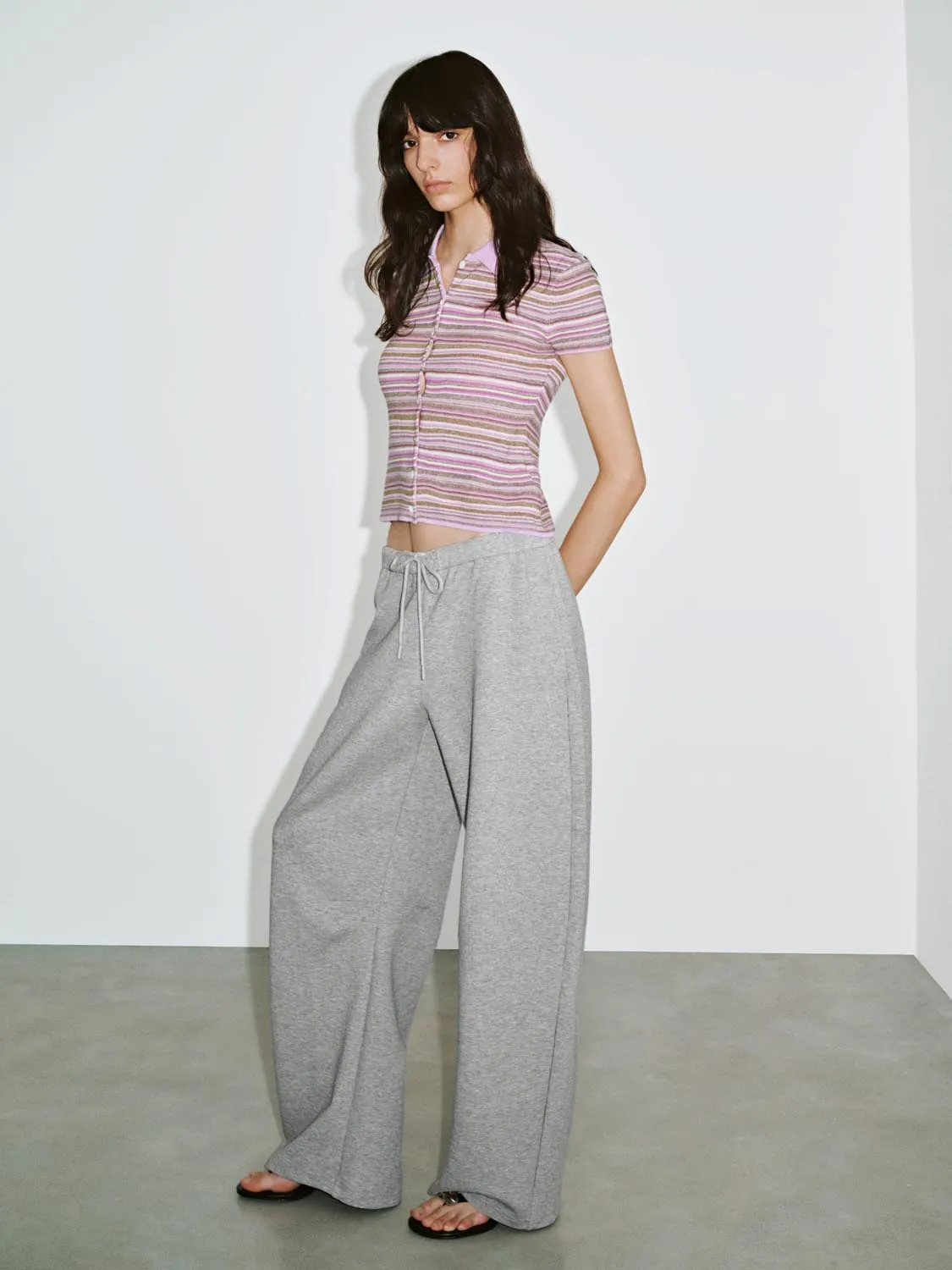 Button Up Stripped Knitted T-Shirts sold by Urban Revivo product image thumbnail 5