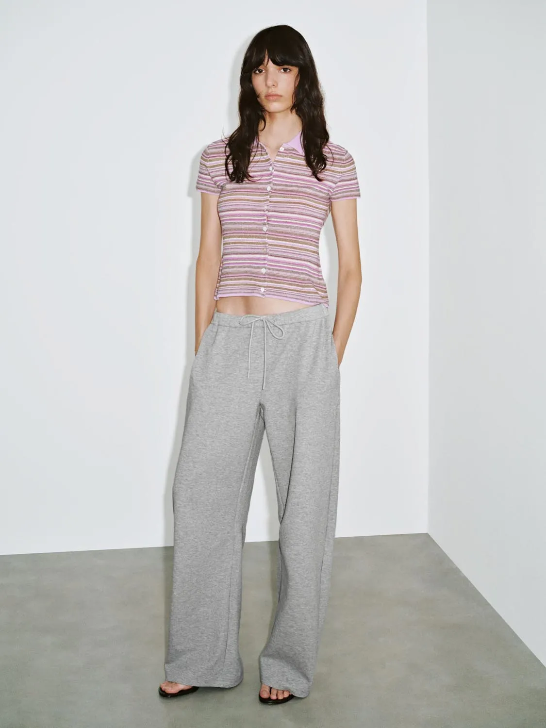 Button Up Stripped Knitted T-Shirts sold by Urban Revivo product image thumbnail 4