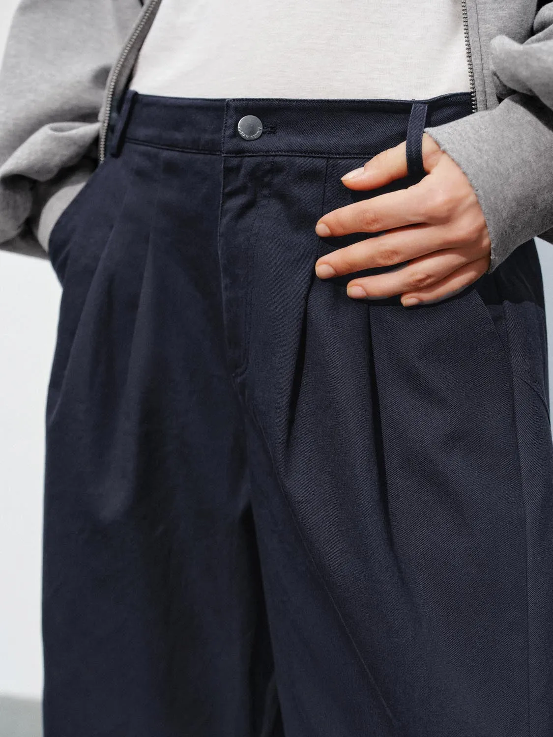 Zip-Fly Loose Barrel Trousers sold by Urban Revivo product image thumbnail 5