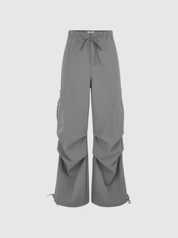 Quick-Dry Drawstring Thin Wide-Leg Pants made by Urban Revivo