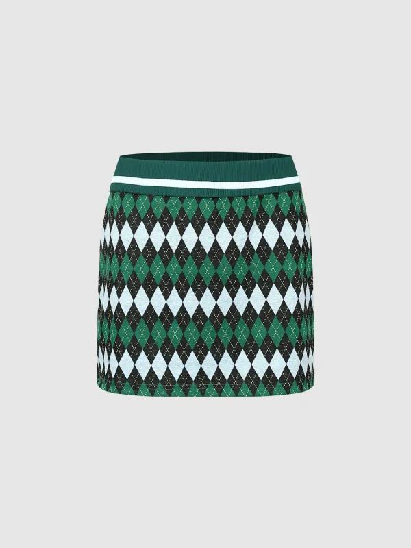 Argyle Straight Midi Skirts sold by Urban Revivo