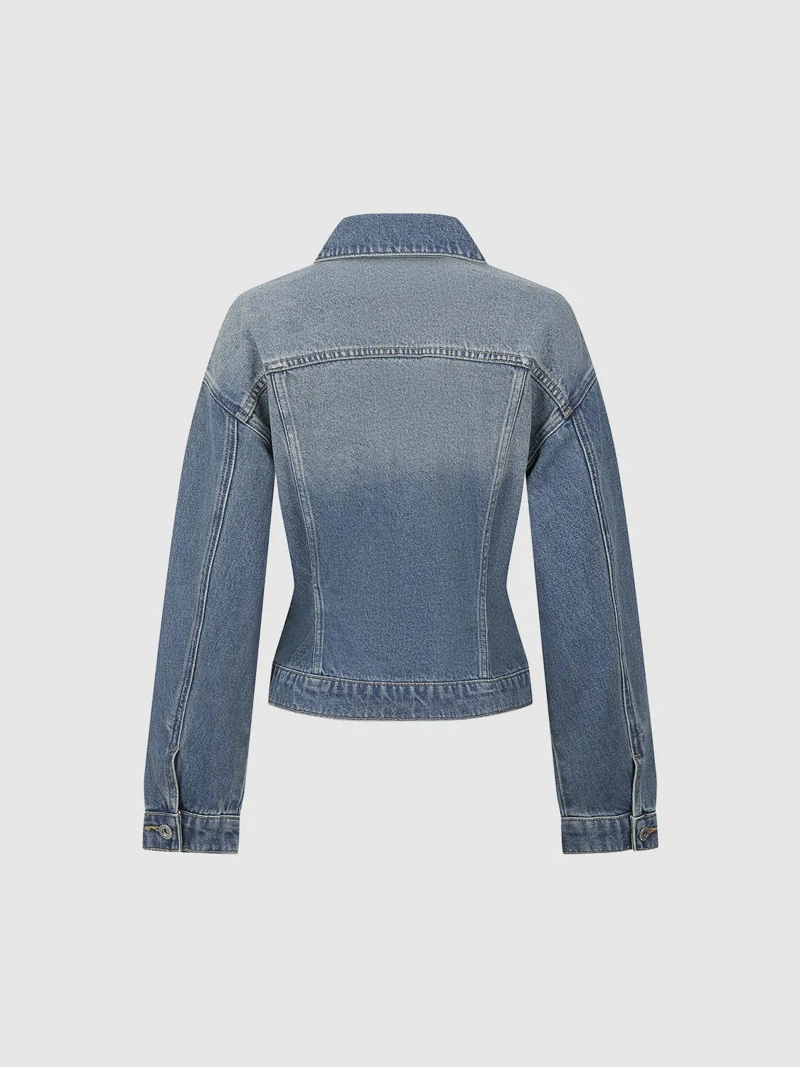 Flap Pocket Button Up Denim Jackets sold by Urban Revivo product image thumbnail 2