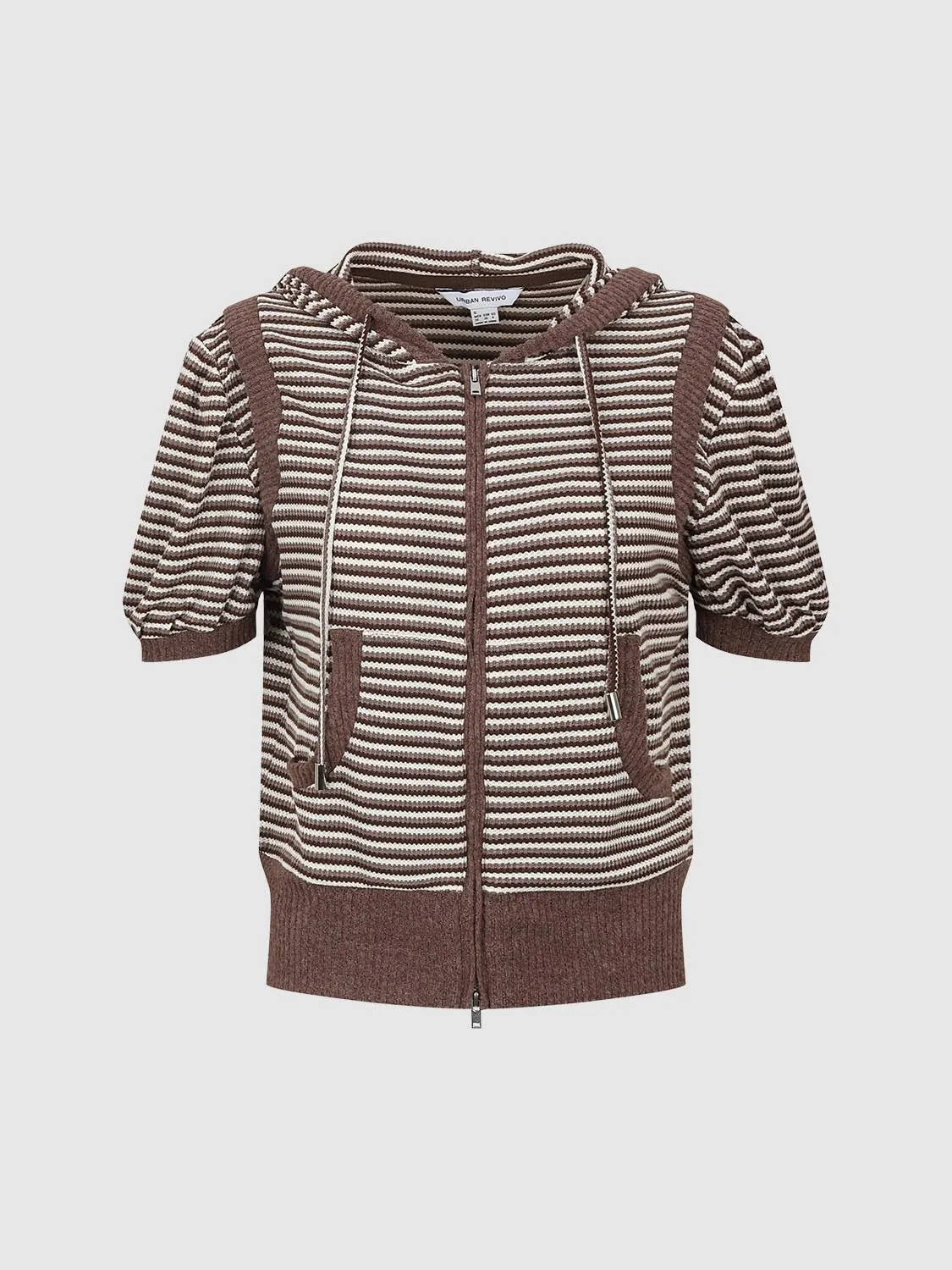 Stripped Short Sleeve Hooded Jackets sold by Urban Revivo product image thumbnail 4