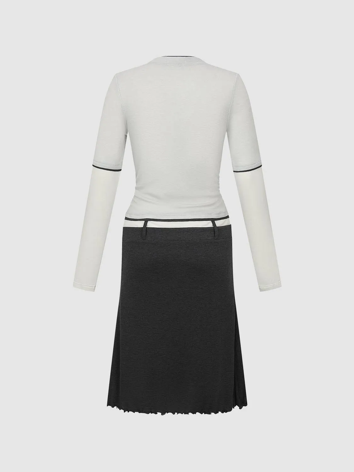 2 In 1 Crew Neck Straight Midi Dresses sold by Urban Revivo product image thumbnail 2