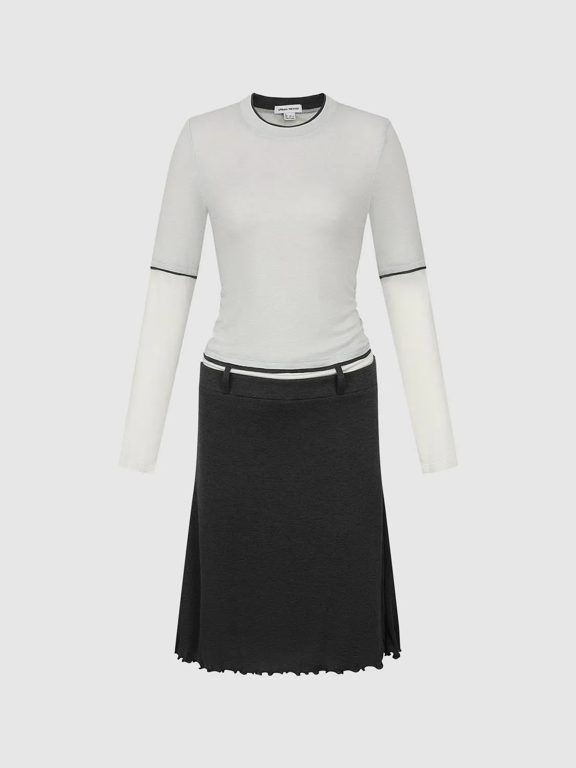 2 In 1 Crew Neck Straight Midi Dresses sold by Urban Revivo