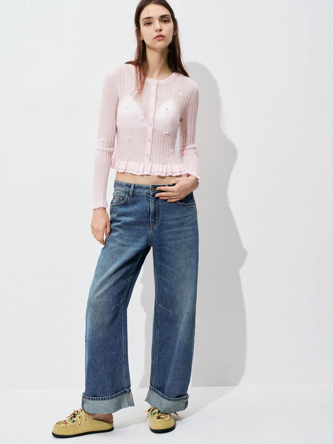 Ruffled Button Up Knitted Cardigans sold by Urban Revivo product image thumbnail 5