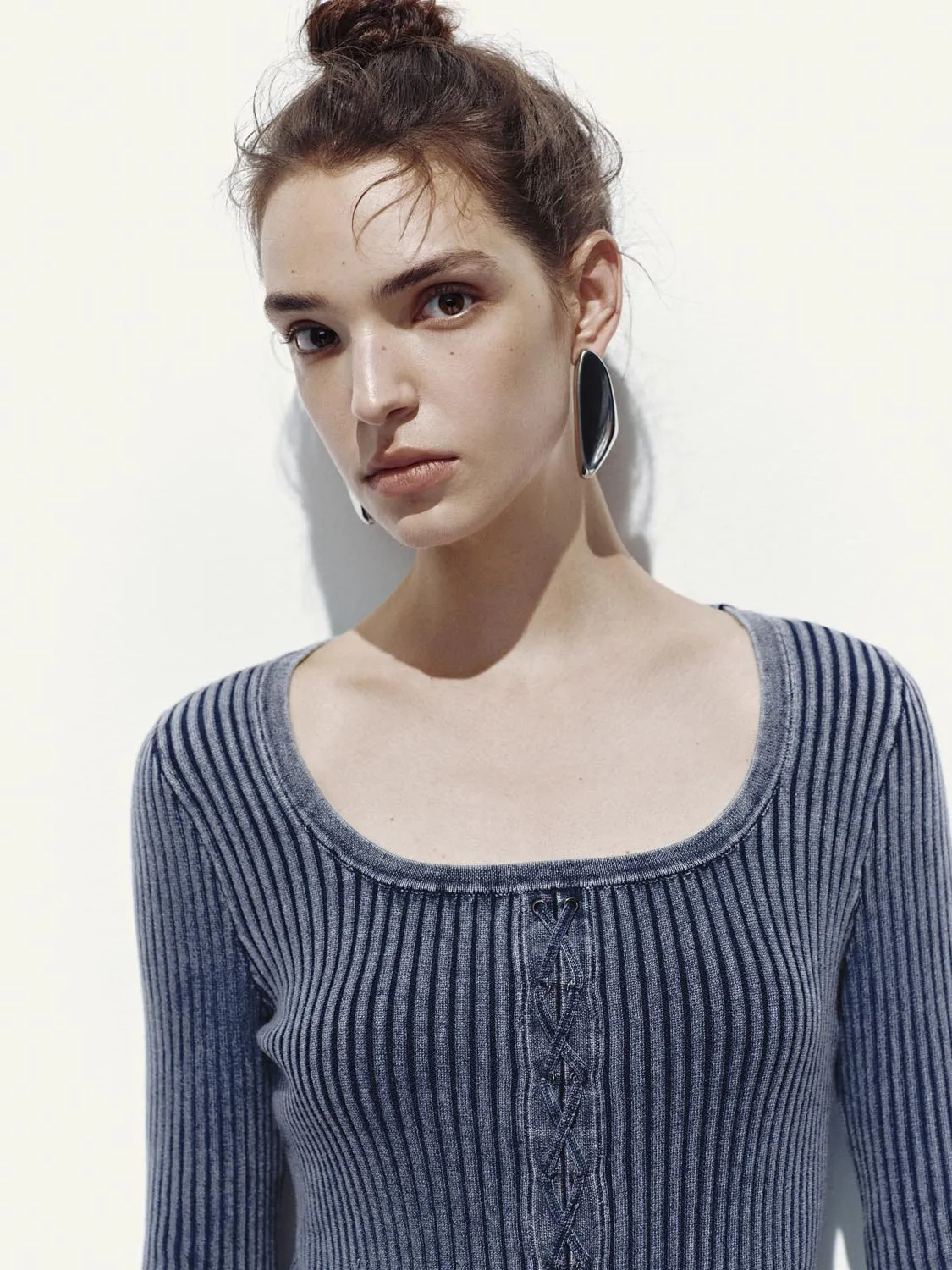 Tied Scoop Neck Knitted T-Shirts sold by Urban Revivo product image thumbnail 3