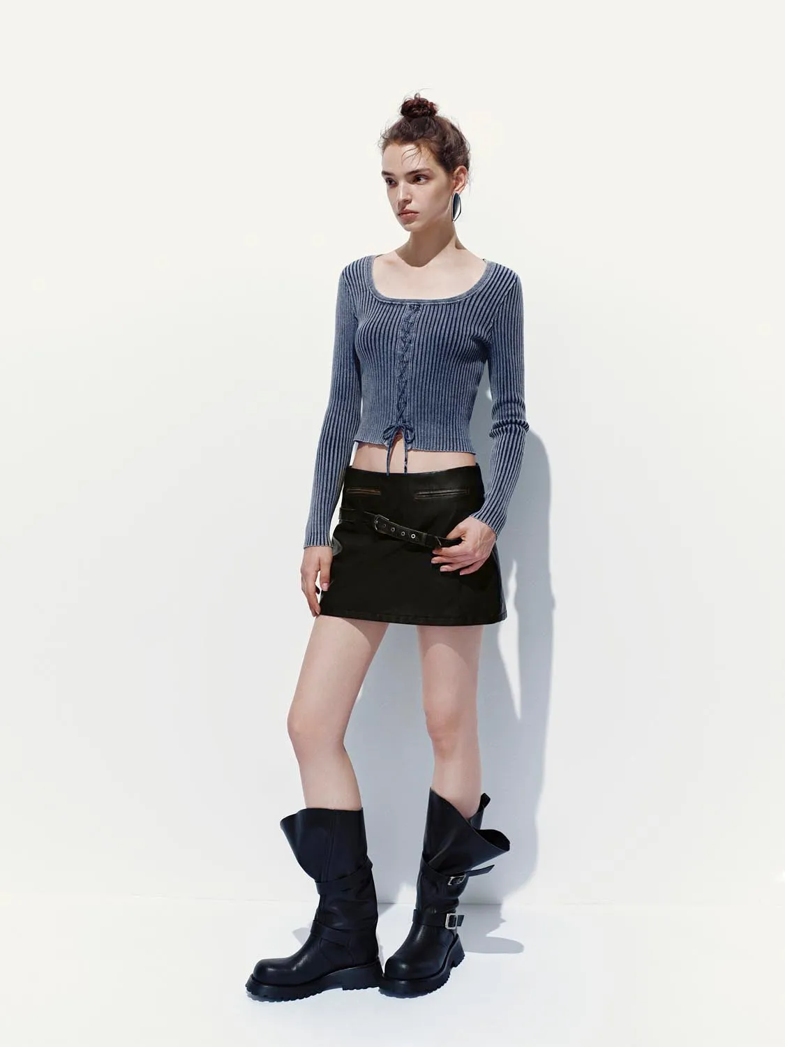 Tied Scoop Neck Knitted T-Shirts sold by Urban Revivo product image thumbnail 4