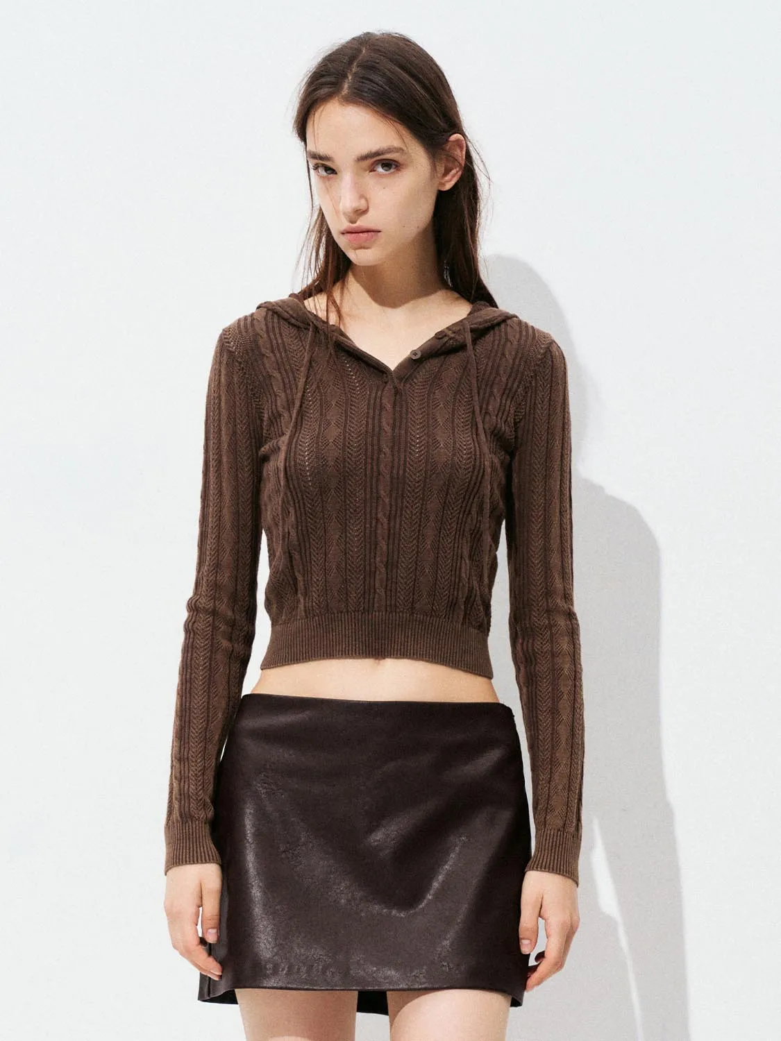 Knitted Button Top Hooded T-Shirts sold by Urban Revivo