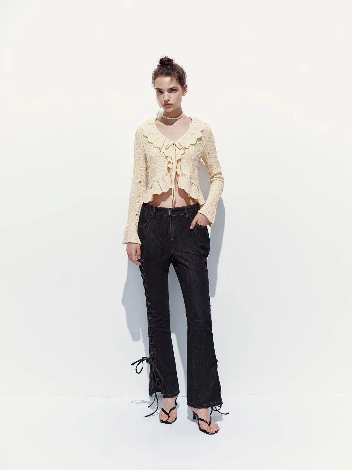 Knitted Ruffle Cardigans sold by Urban Revivo product image thumbnail 4