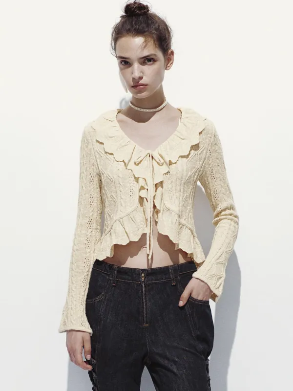 Knitted Ruffle Cardigans sold by Urban Revivo