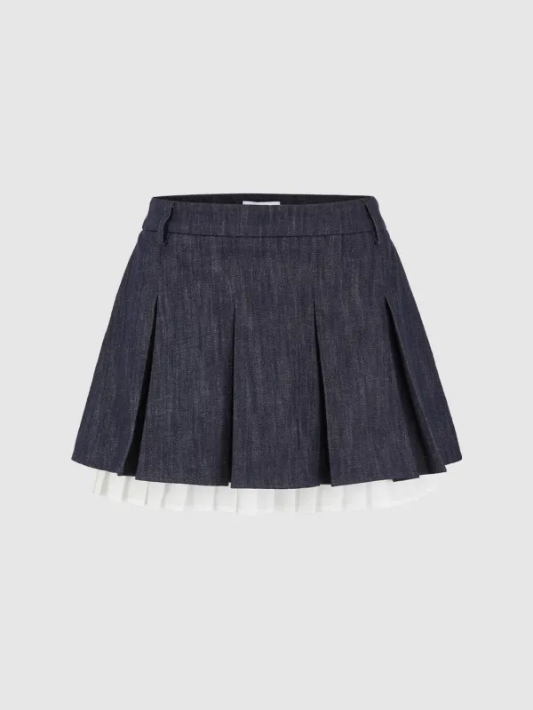 Pleated Denim Midi Skirts sold by Urban Revivo