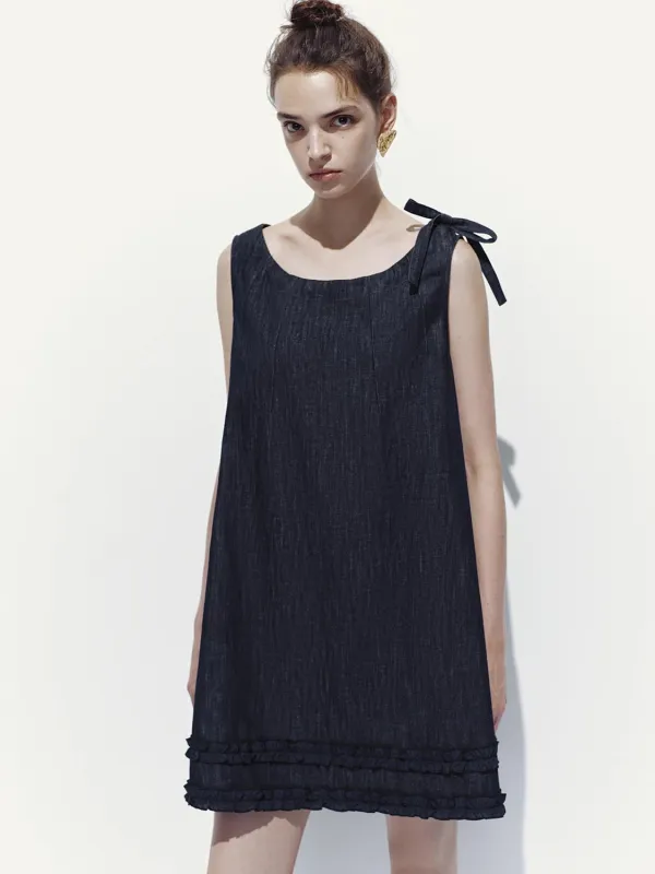 Sleeveless Draped Denim Midi Dresses sold by Urban Revivo