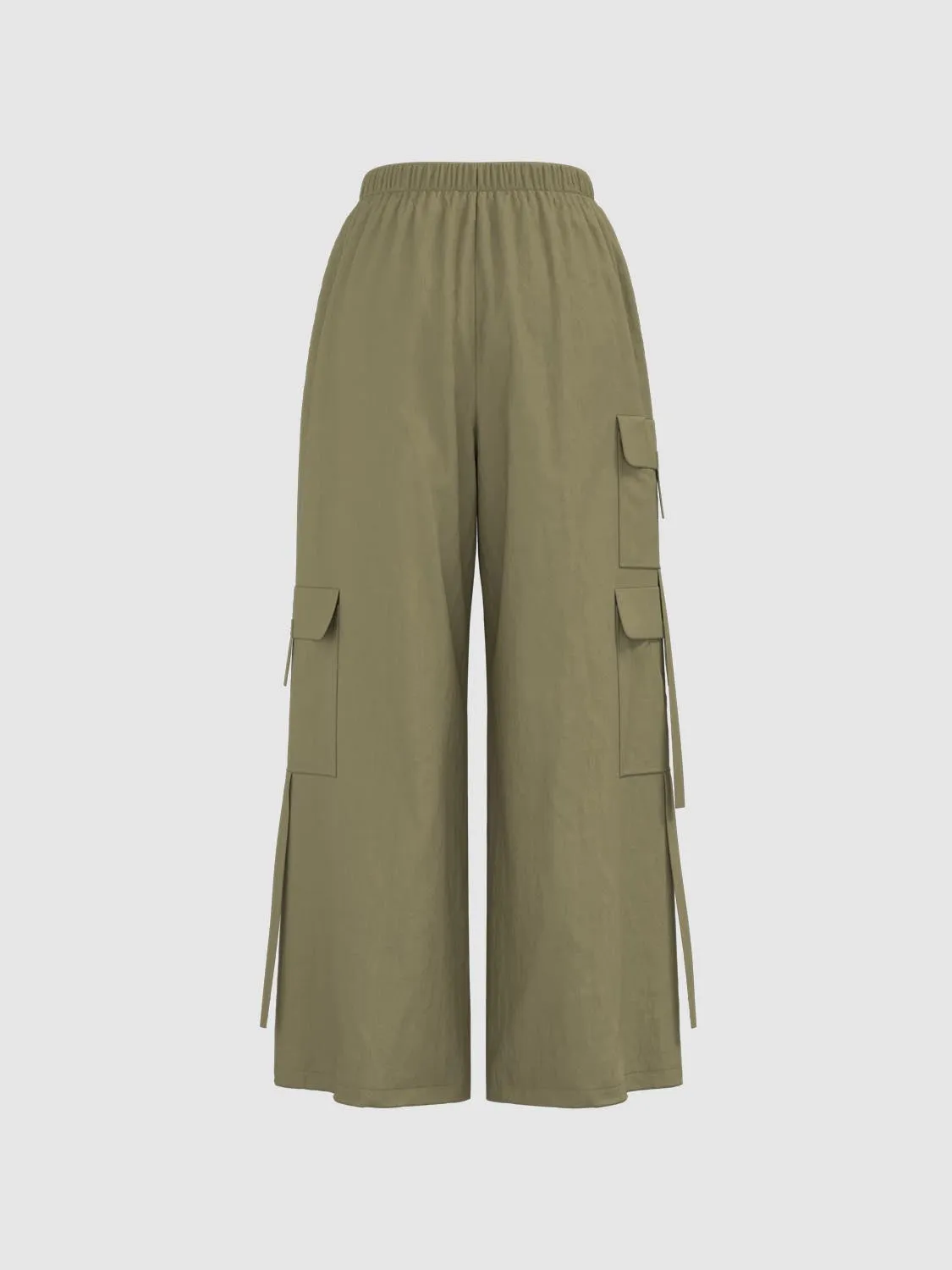 Flap Pockets Wide-Leg Cargo Pants sold by Urban Revivo product image thumbnail 2