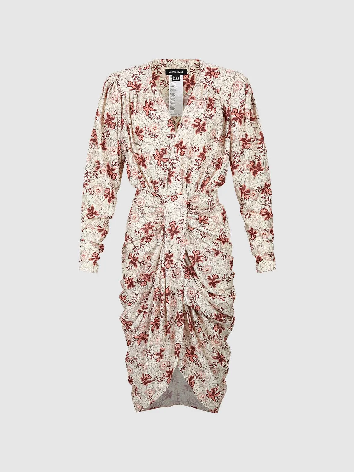 Floral Draped Thin Midi Dresses sold by Urban Revivo product image thumbnail 4