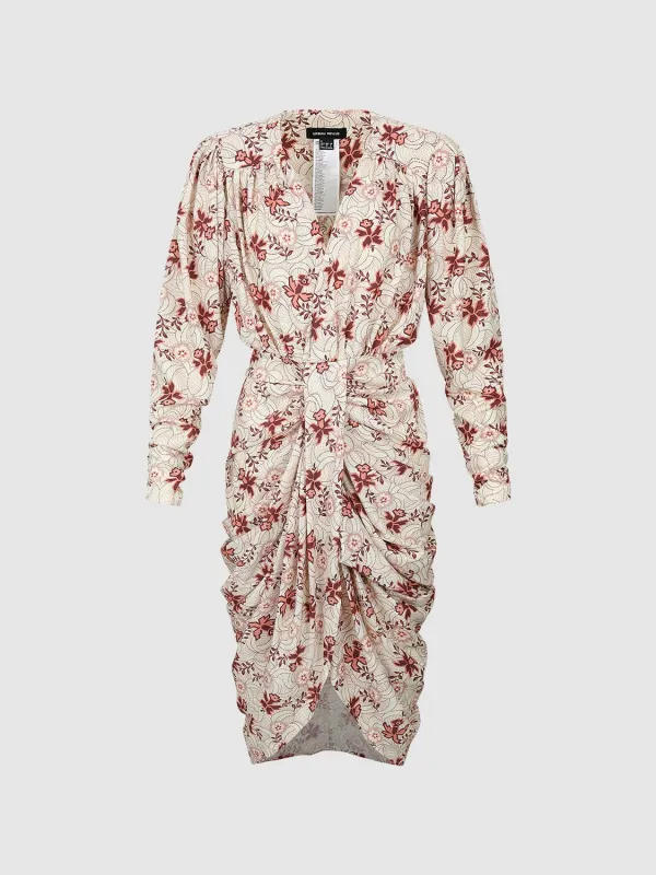 Floral Draped Thin Midi Dresses sold by Urban Revivo