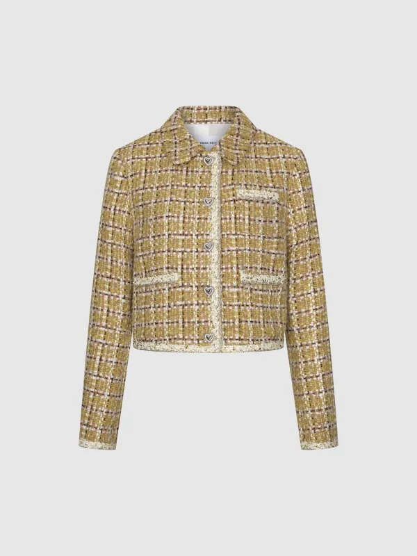 Thick Button Up Tweed Jacket sold by Urban Revivo